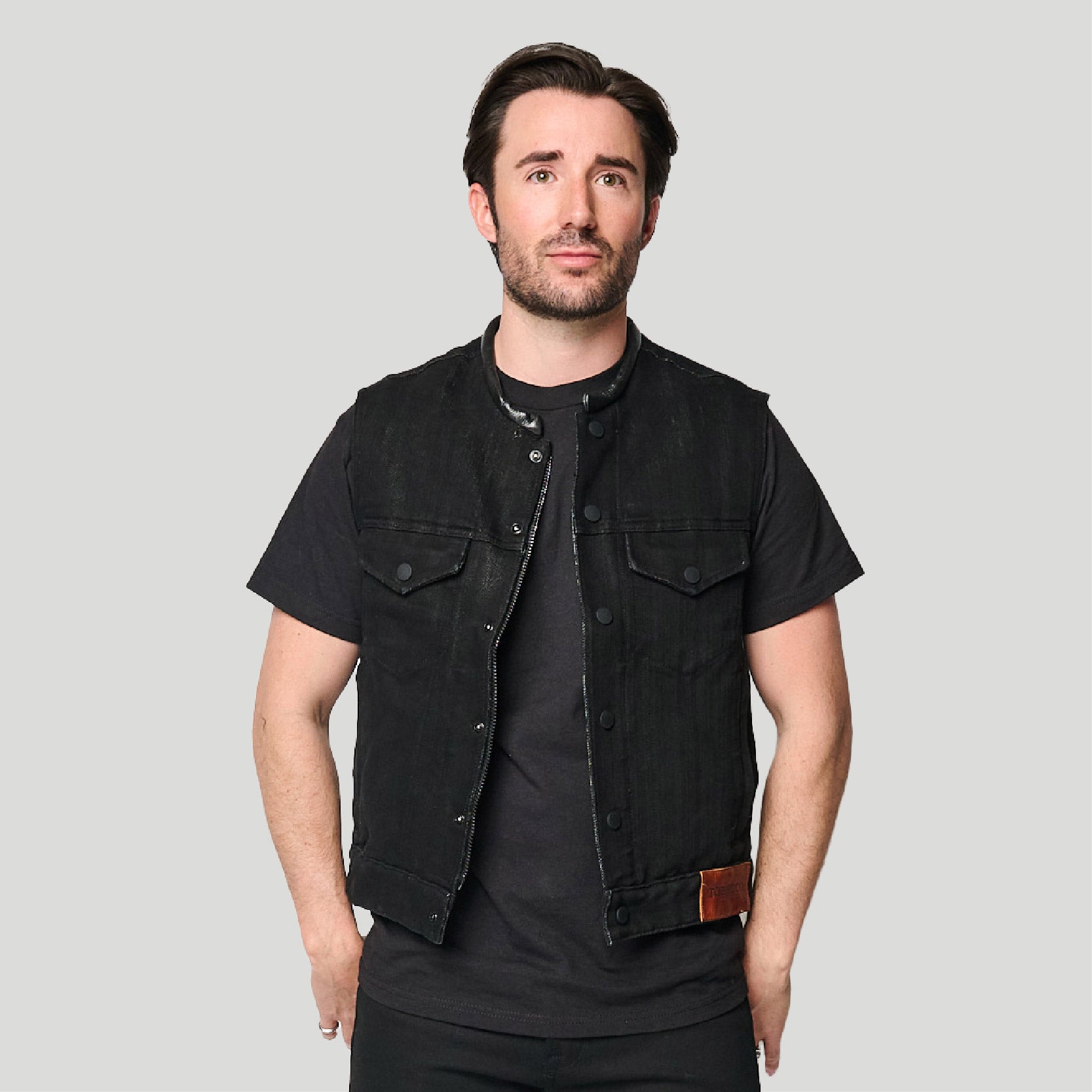 21AWBIKER ファッション NAMACHEKO 21AW BIKER DENIM VEST BLACK