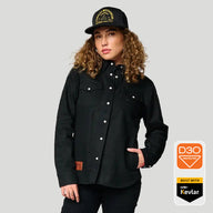 The Riveter Riding Shirt - Black Herringbone