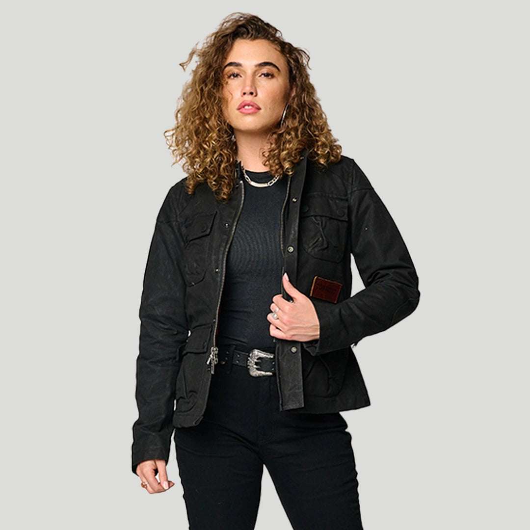 Women's Protective McCoy Waxed Canvas Jacket - Black