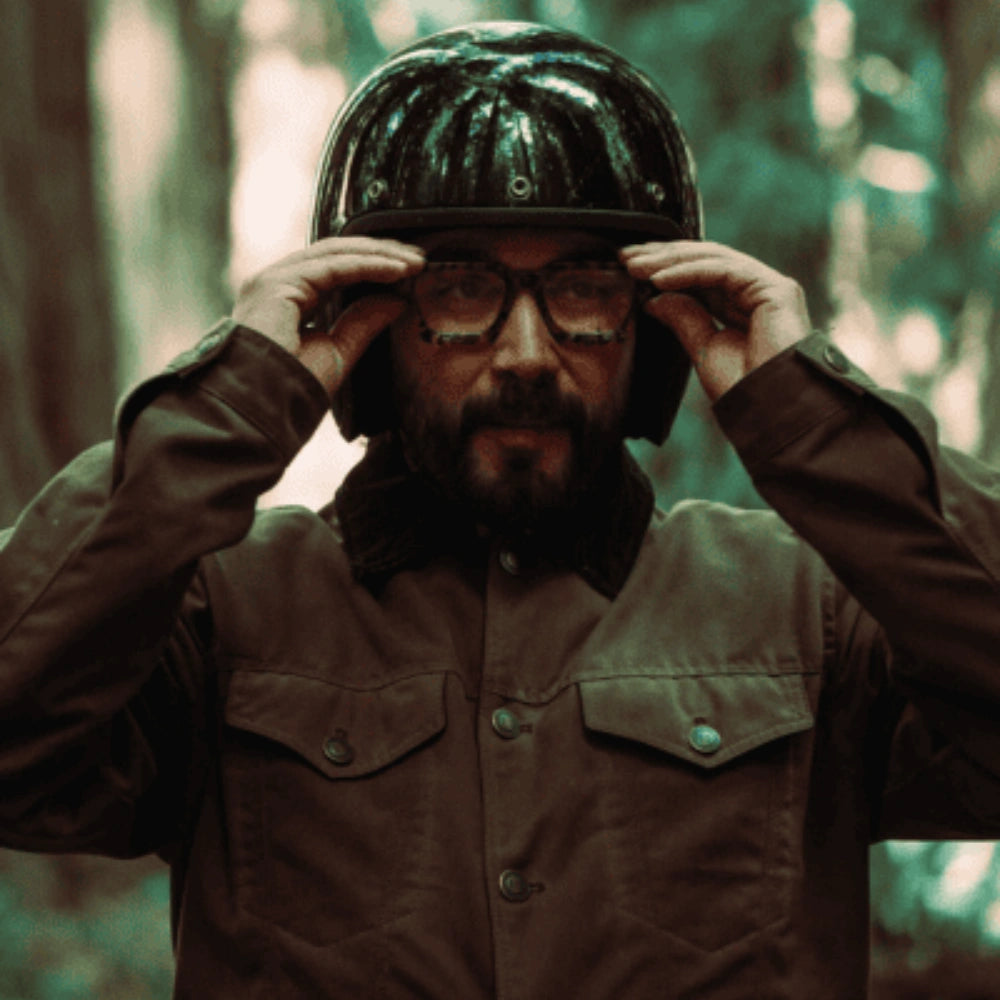 Tobacco Trucker Waxed Canvas Motorcycle Jacket - Coffee Brown