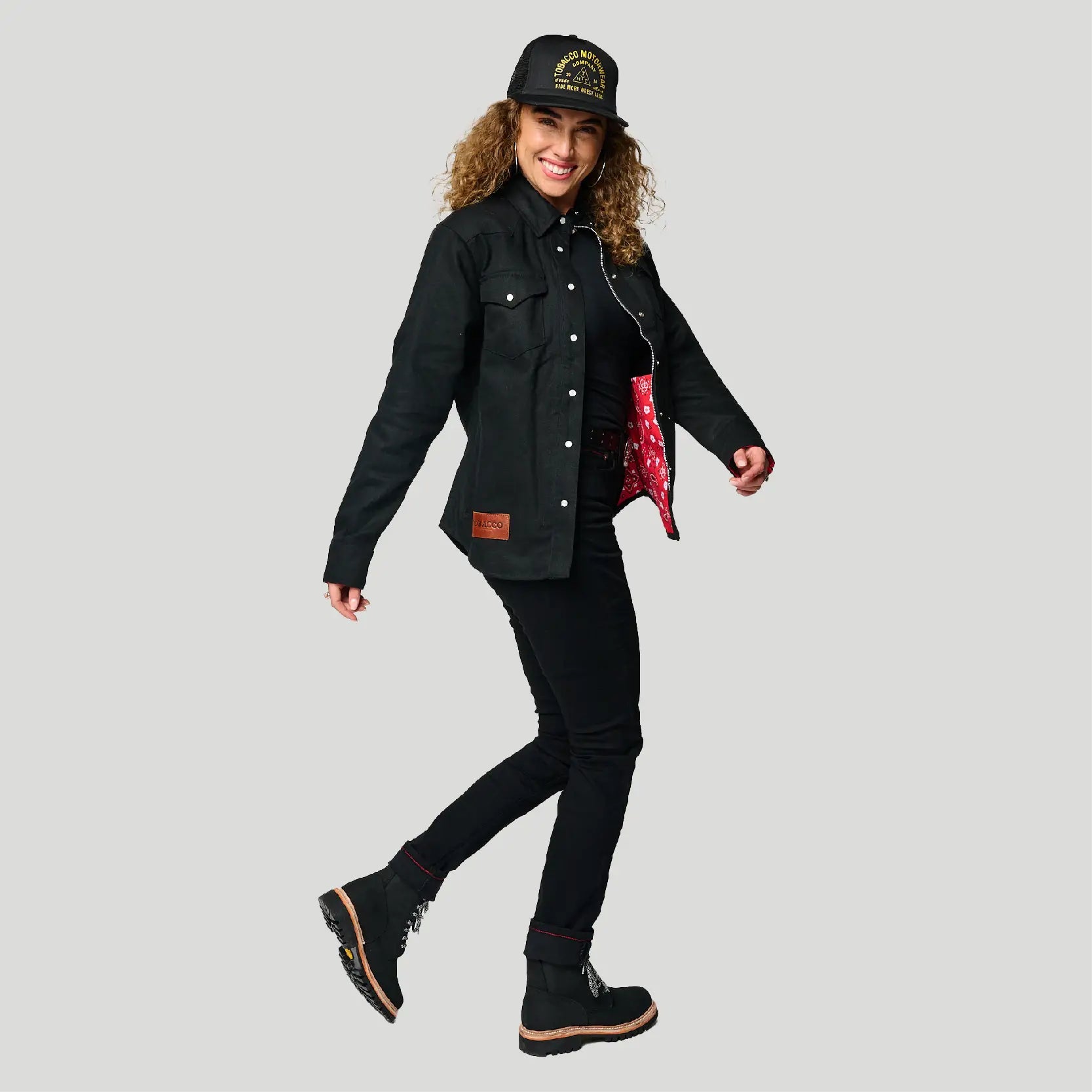 The Riveter Riding Shirt - Black Herringbone