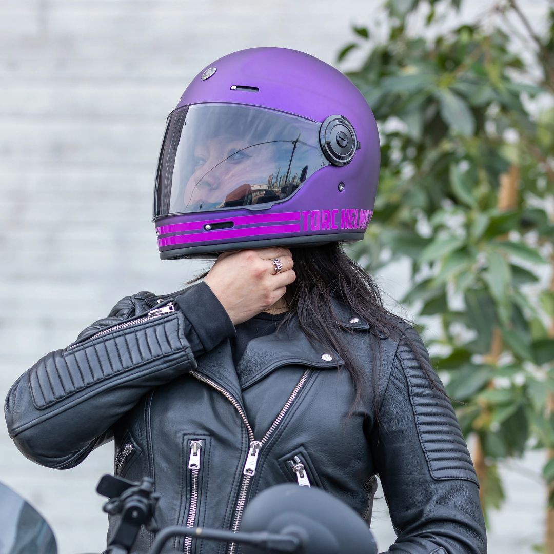 anodized purple motorcycle helmet TORC Newport Helmet - Cali Purple