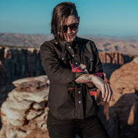 The Riveter Riding Shirt - Black Herringbone