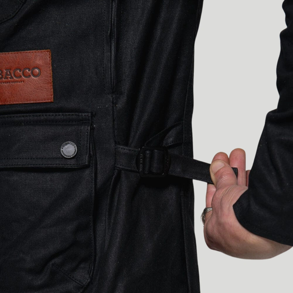 The McCoy Waxed Canvas Protective Jacket - Black. Pockets The McCoy Waxed Canvas Protective Jacket - Black. Pockets