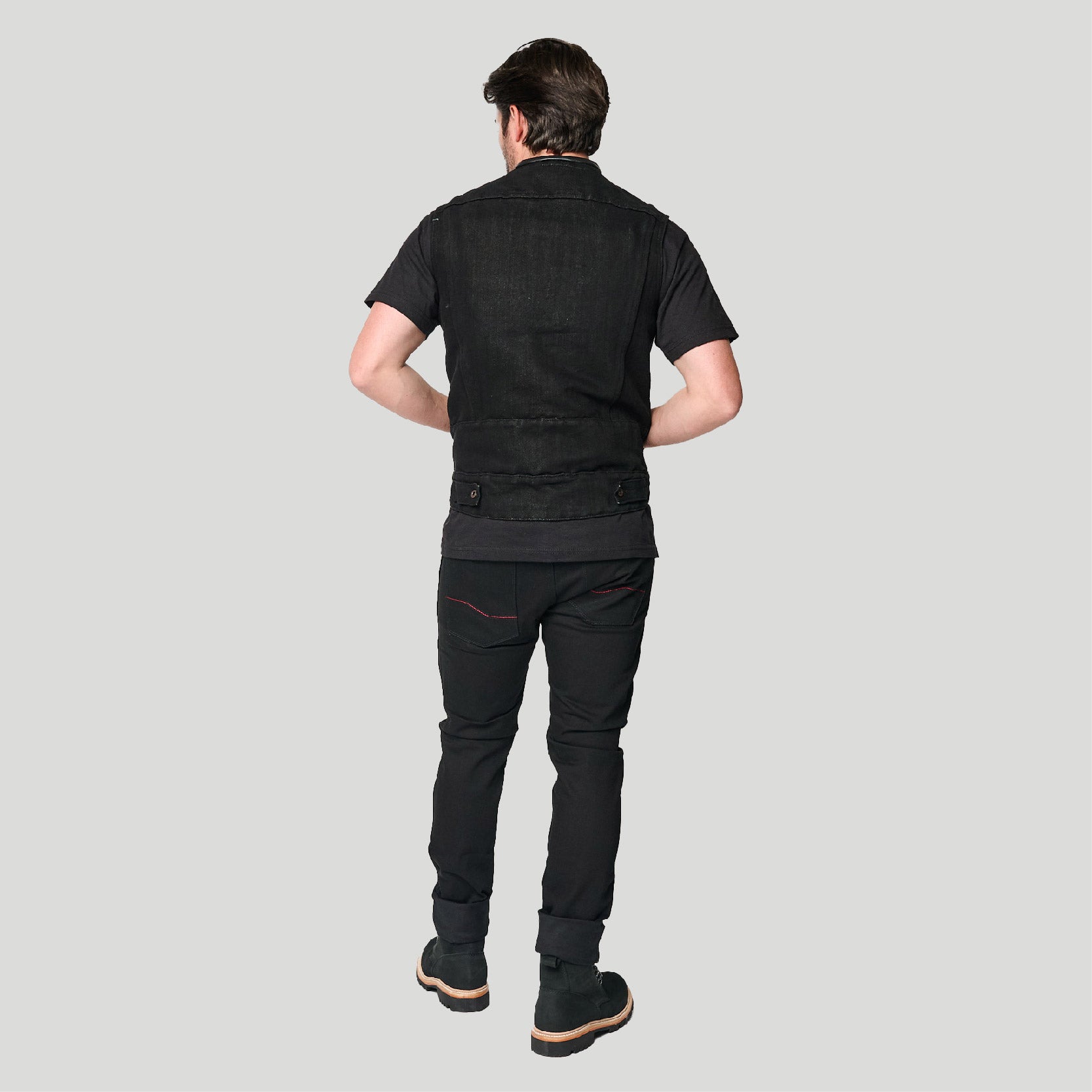 Dark Horse Protective Riding Vest - Black. Exclusive 16.5oz single