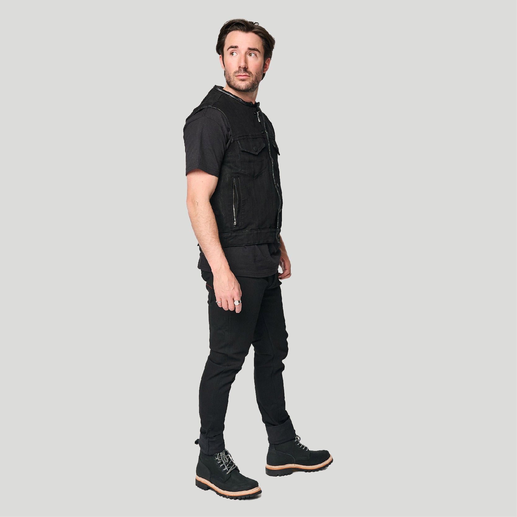 Dark Horse Protective Riding Vest - Black. Exclusive 16.5oz single
