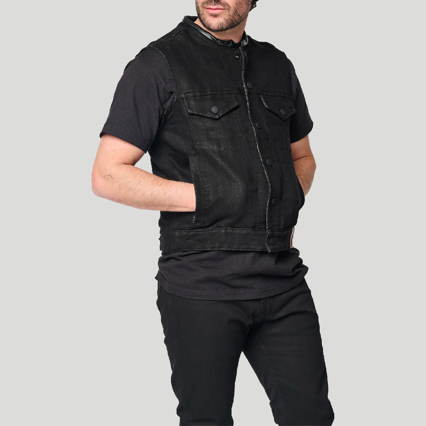 Dark Horse Protective Riding Vest - Black. Exclusive 16.5oz single