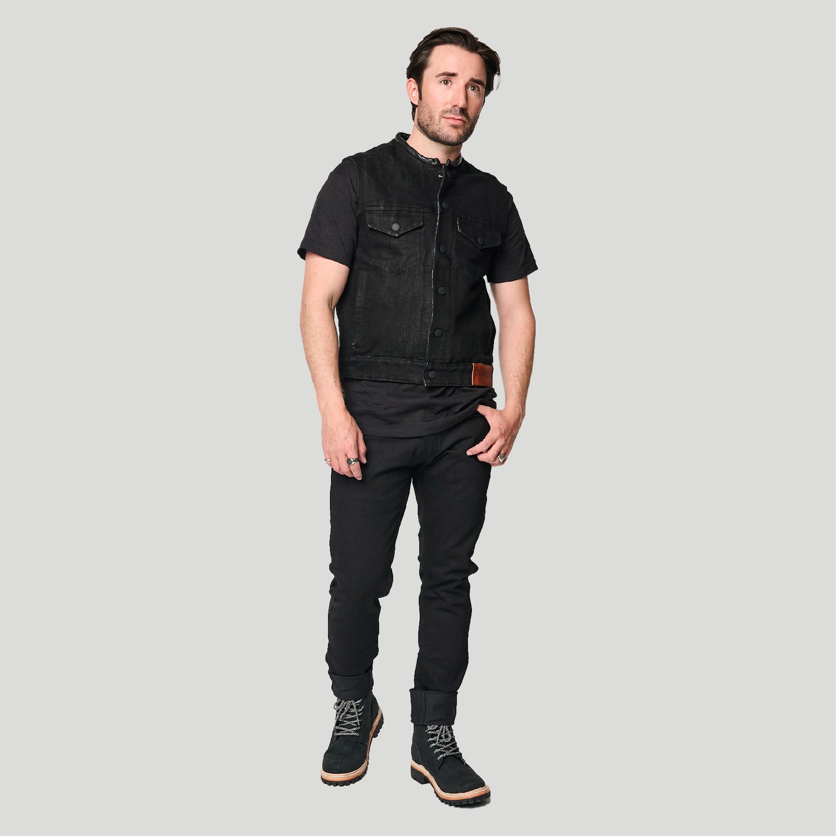 Dark Horse Protective Riding Vest - Black. Exclusive 16.5oz single