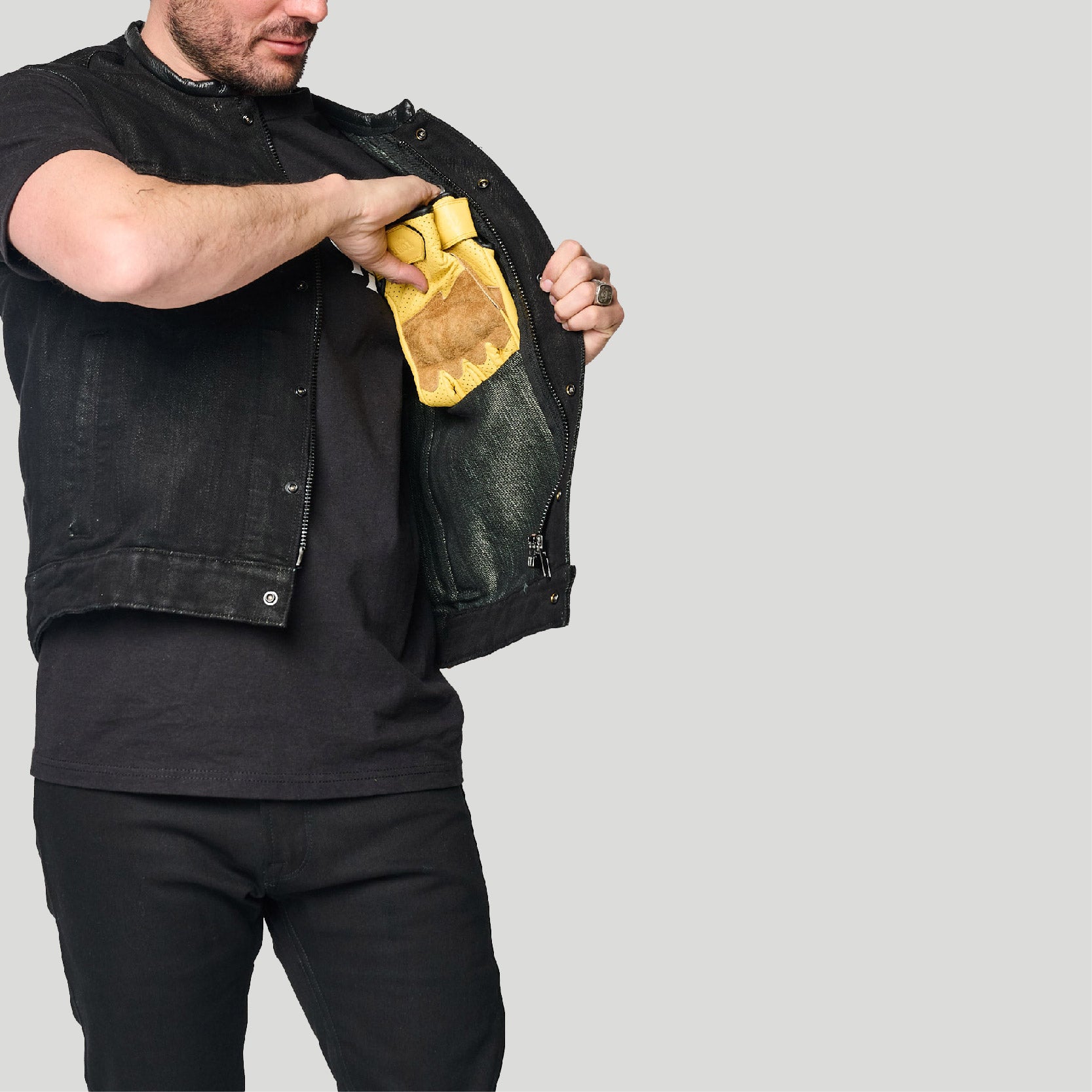 Dark Horse Protective Riding Vest - Black. Exclusive 16.5oz single