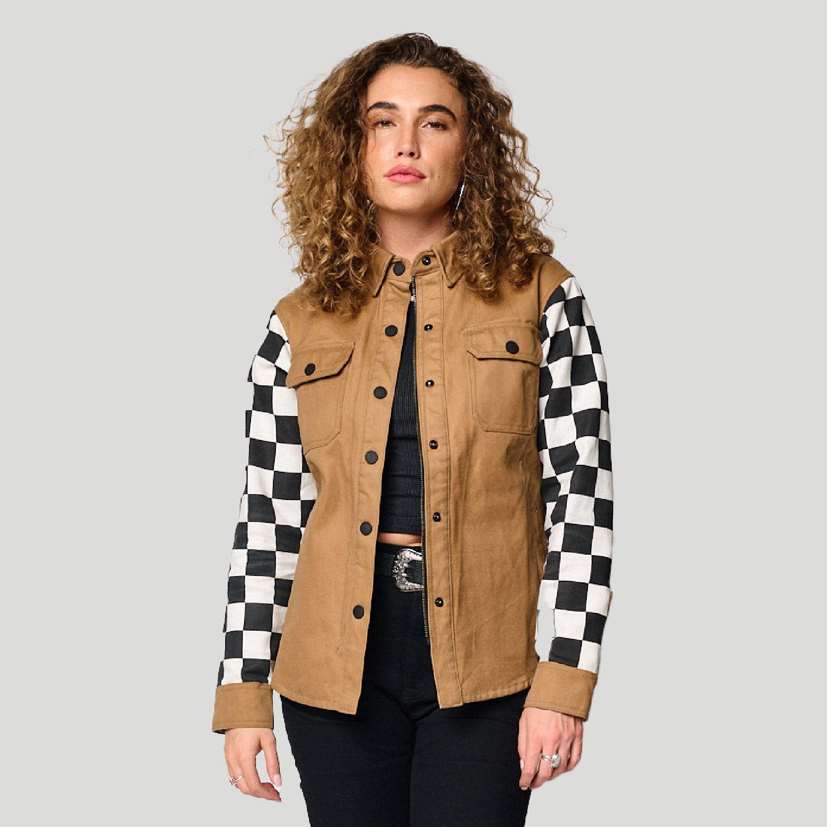 Checkmate Racer Riding Shirt - Tan – Tobacco Motorwear