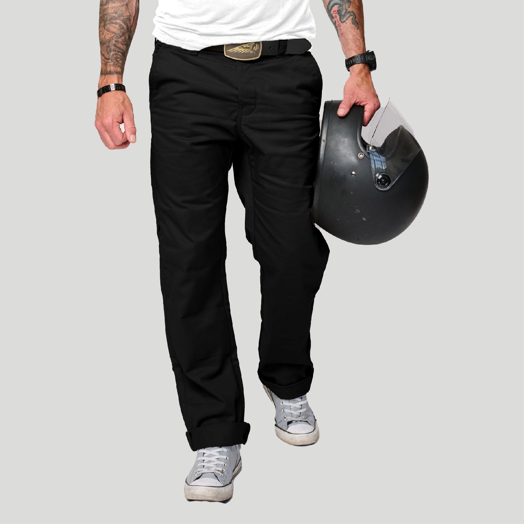 Tobacco Chinos Riding Pants - Black