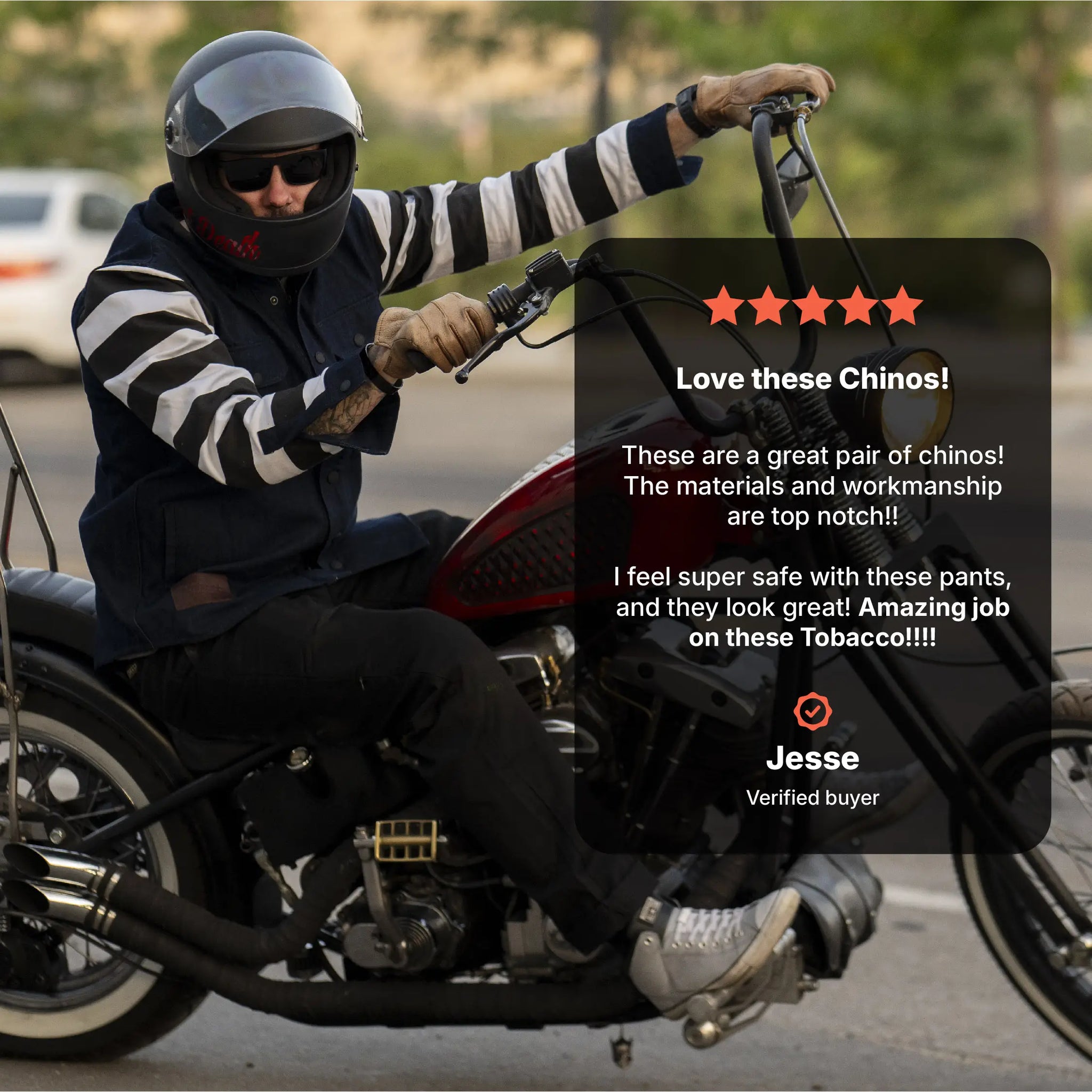 tobacco motorwear review Tobacco Chinos Riding Pants tobacco motorwear review Tobacco Chinos Riding Pants