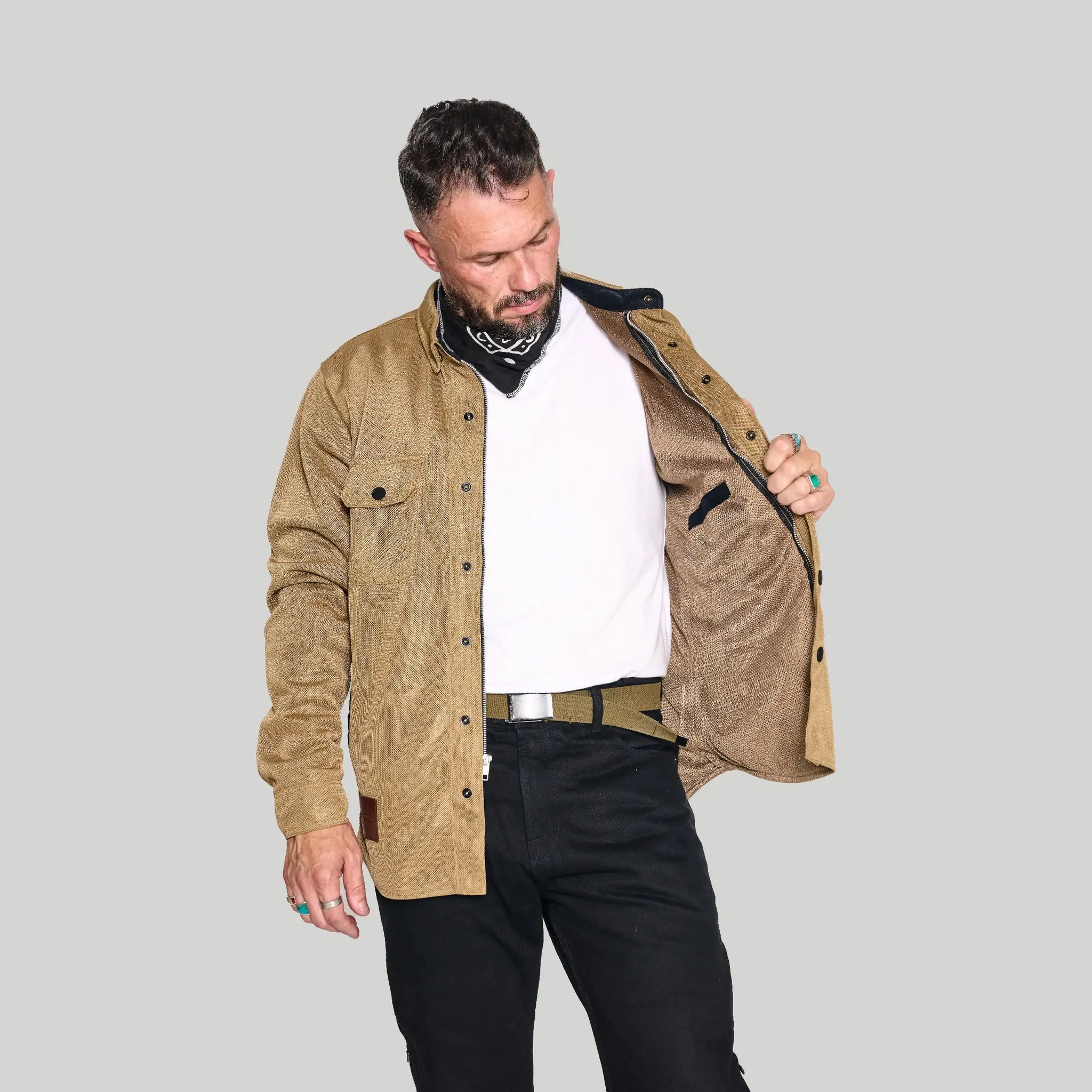 Deep South California Riding Shirt - Tan (Mesh)