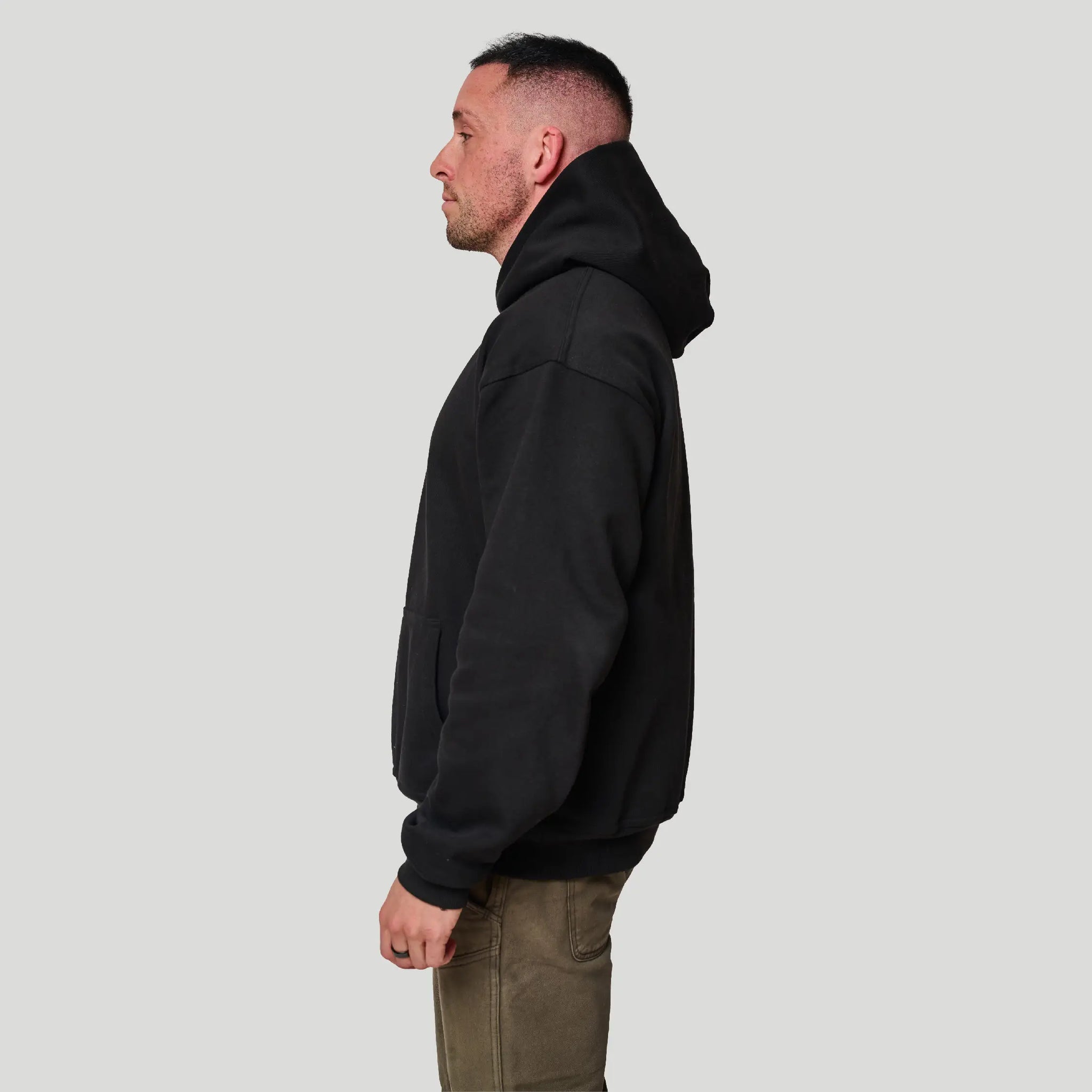 Empire Deep Hood Hoodie - Black