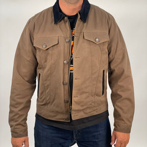 Tobacco Trucker Waxed Canvas Motorcycle Jacket