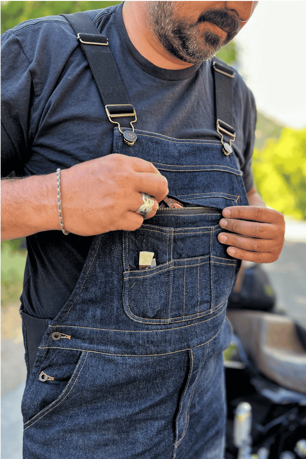 Overalls For Train Riding Men's Motorcycle Riding Overalls Kevlar Motorcycle Pants with Removable ...