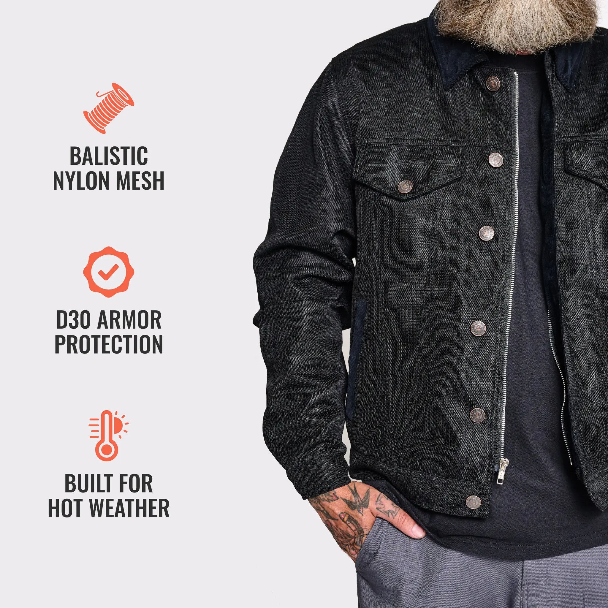 Deep South Trucker Jacket - Carbon (Mesh)