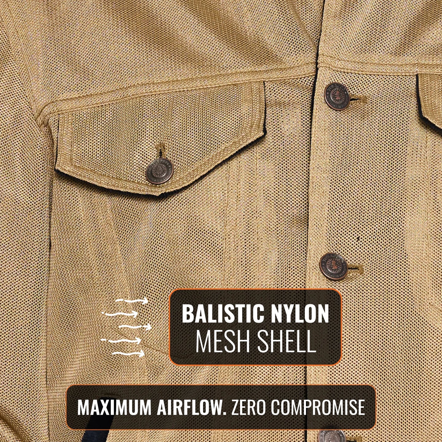 Deep South Trucker Jacket - Tan (Mesh)