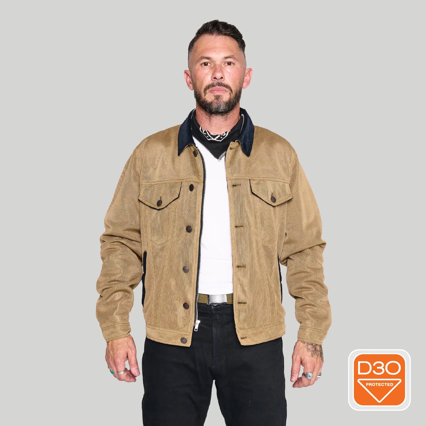 Deep South Trucker Jacket - Tan (Mesh)