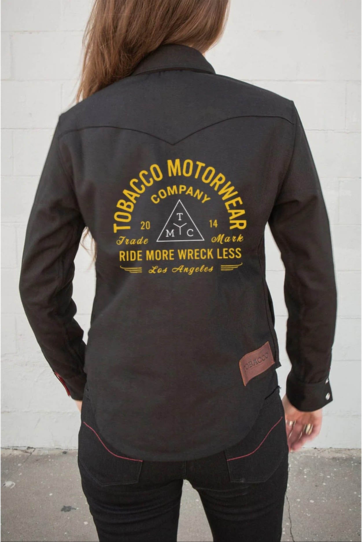 The Riveter Riding Shirt - Black Herringbone