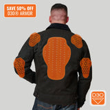 Tobacco Trucker Waxed Canvas Motorcycle Jacket - Asphalt Black