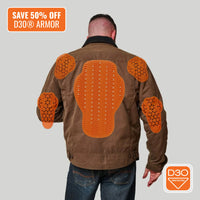 Tobacco Trucker Waxed Canvas Motorcycle Jacket - Coffee Brown