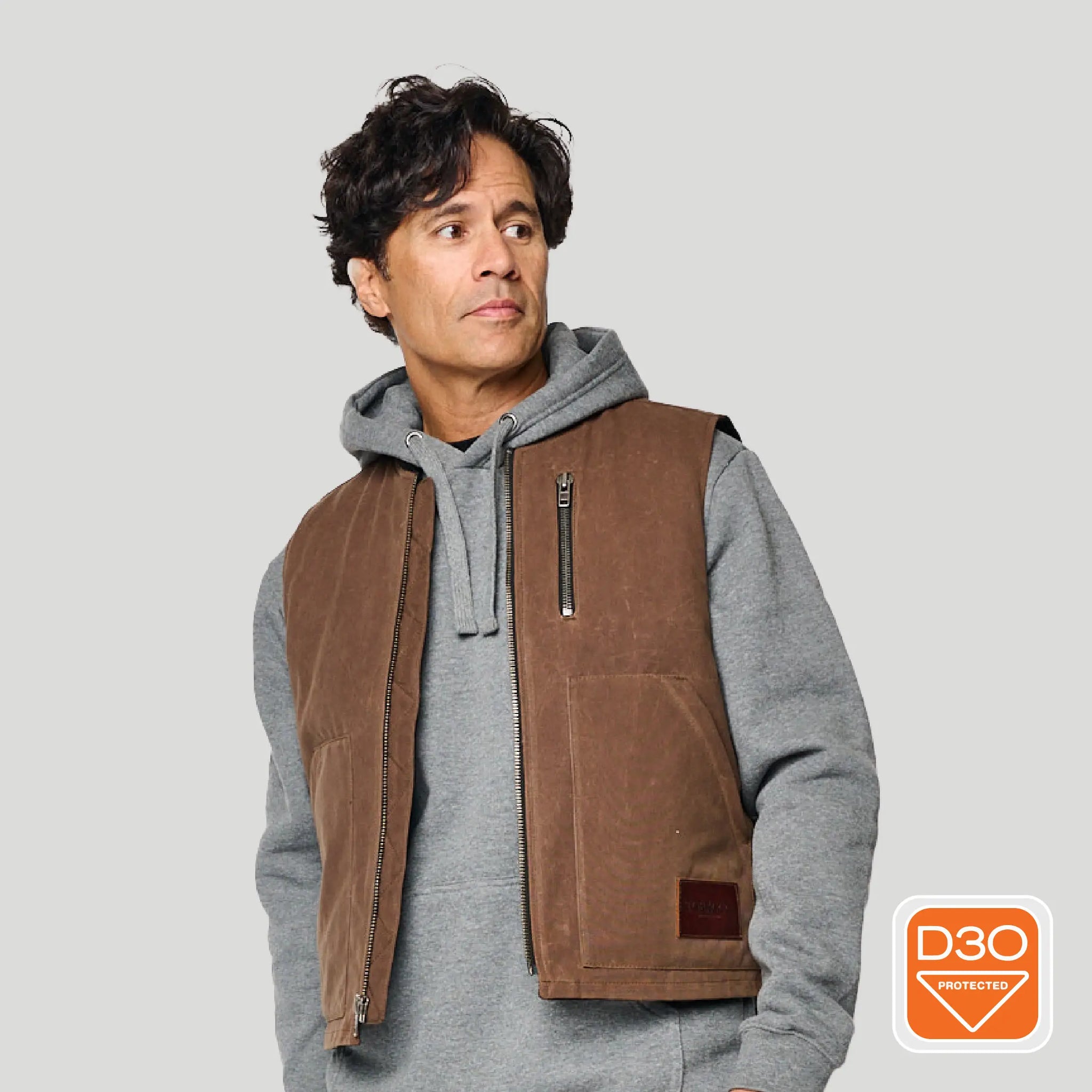 The Wasteland Protective Vest - Brown. Large Back Pocket for a D3O The Wasteland Protective Vest - Brown. Large Back Pocket for a D3O