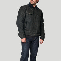 Tobacco Trucker Waxed Canvas Motorcycle Jacket