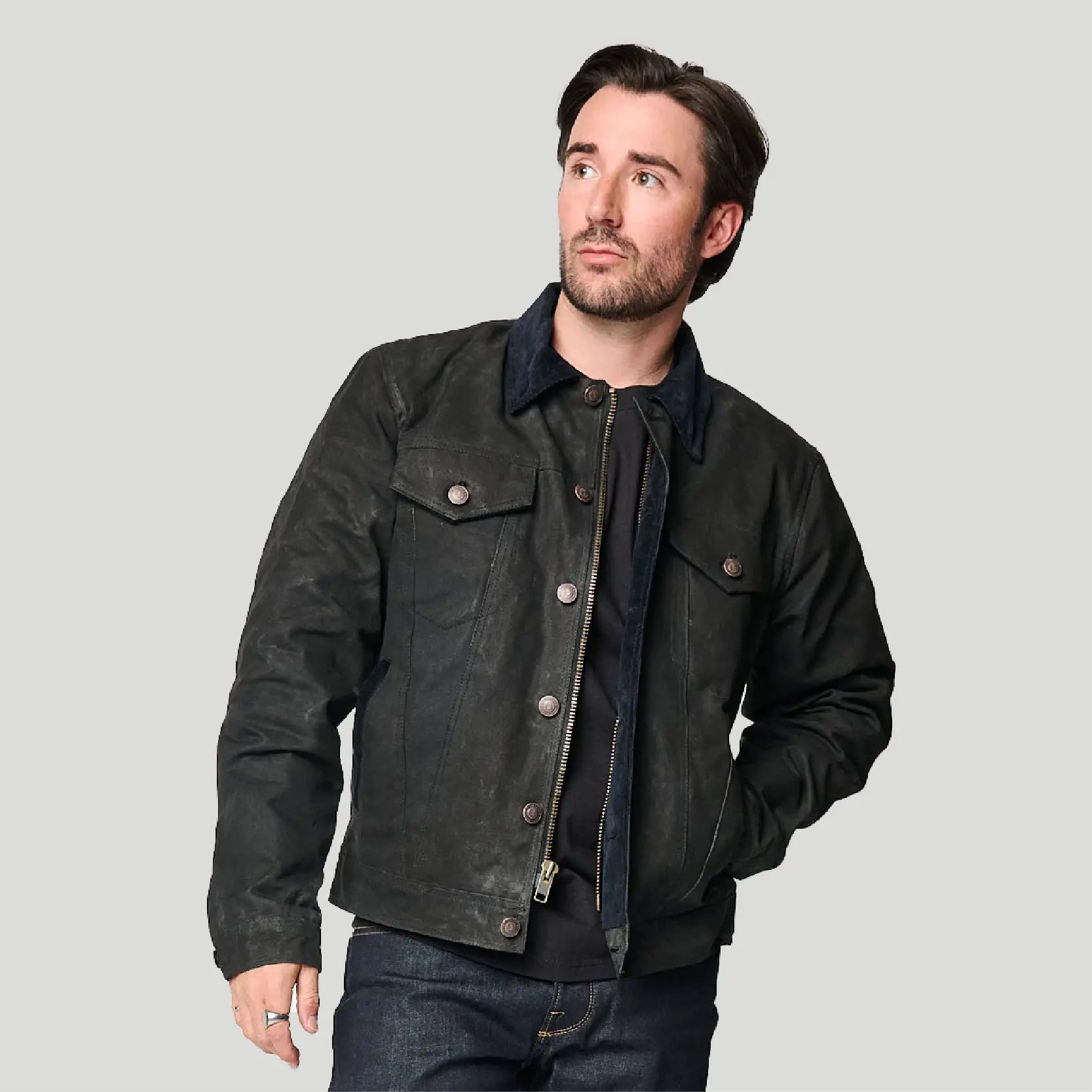 Tobacco Trucker Waxed Canvas Motorcycle Jacket