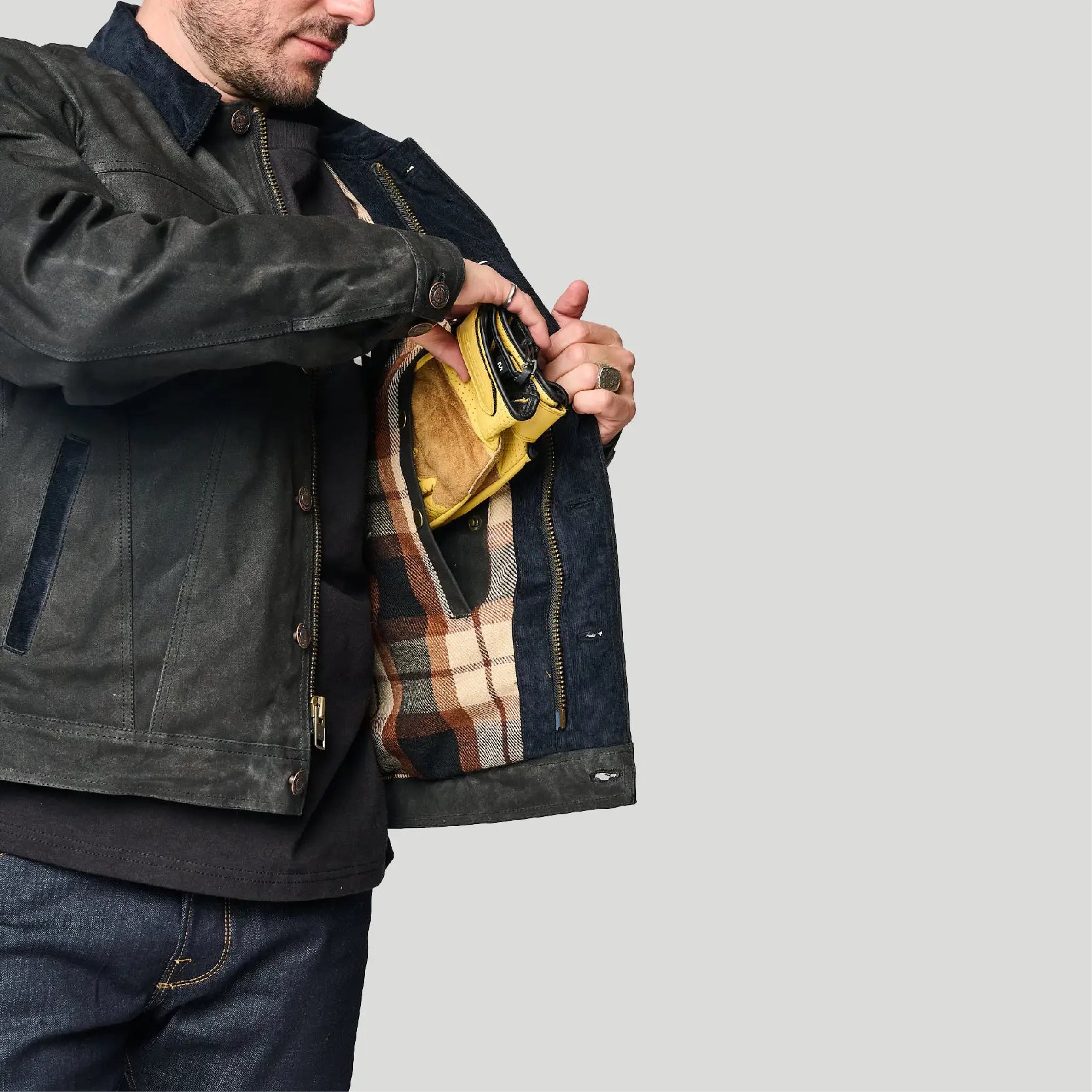 Tobacco Trucker Waxed Canvas Motorcycle Jacket