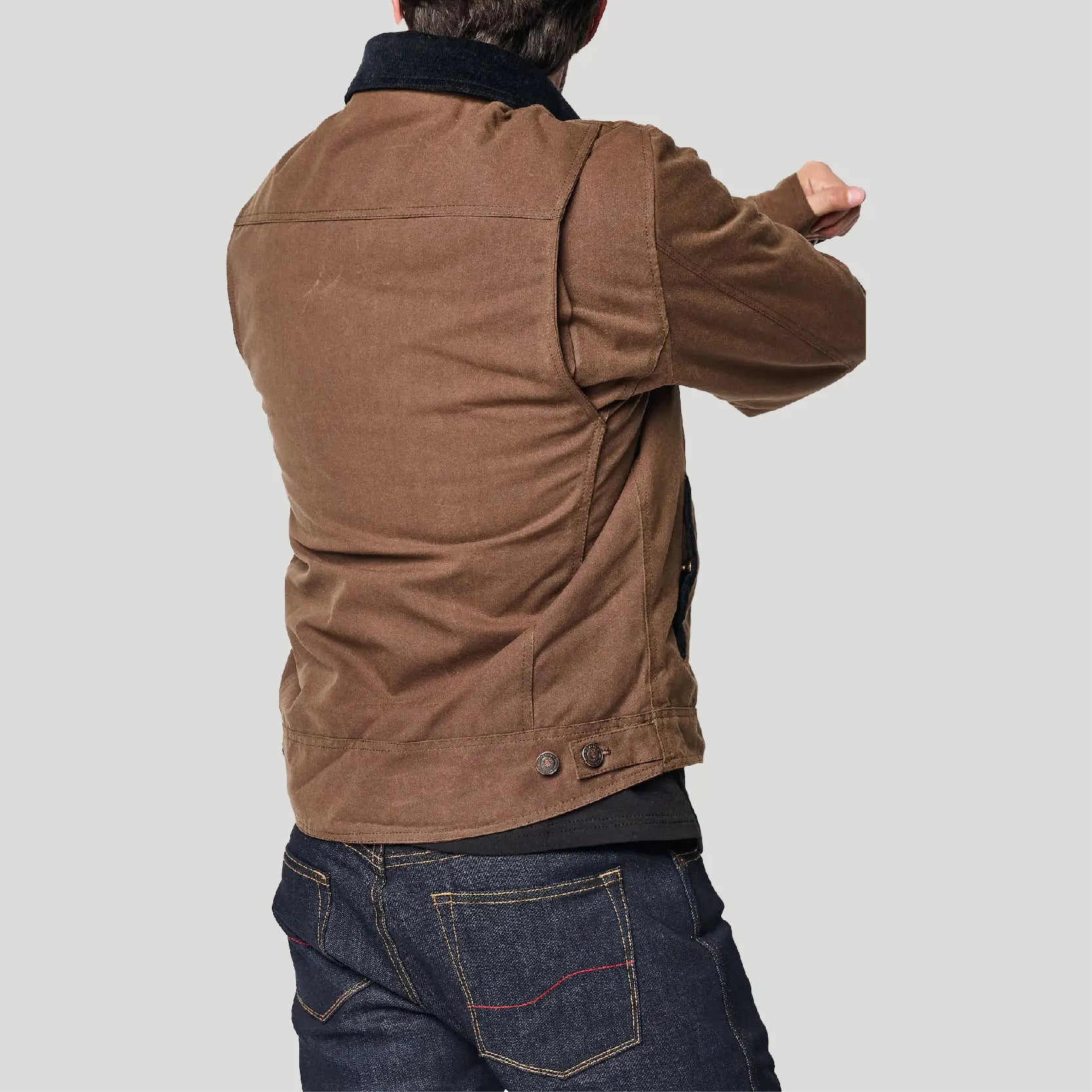 Tobacco Trucker Waxed Canvas Motorcycle Jacket