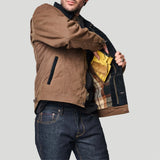 Tobacco Trucker Waxed Canvas Motorcycle Jacket