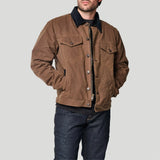 Tobacco Trucker Waxed Canvas Motorcycle Jacket