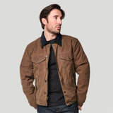 Tobacco Trucker Waxed Canvas Motorcycle Jacket