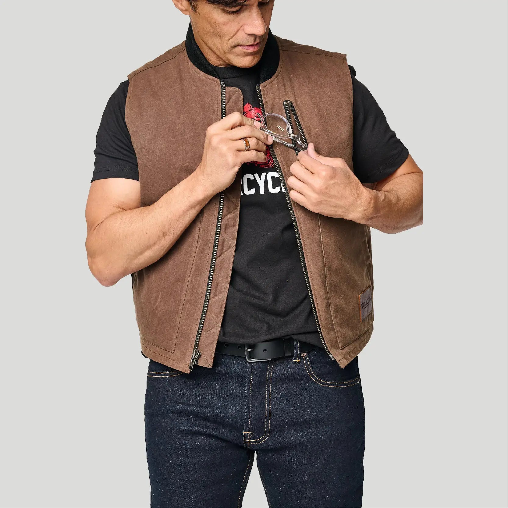 Tobacco Motorwear - The Wasteland Brown Armored Motorcycle Vest