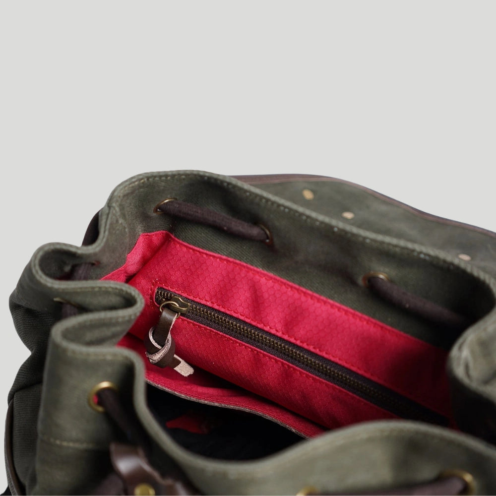 amerileather miles leather backpack Pack Animal Rugged Waxed Canvas Gear Extra Mile Backpack (Desert)