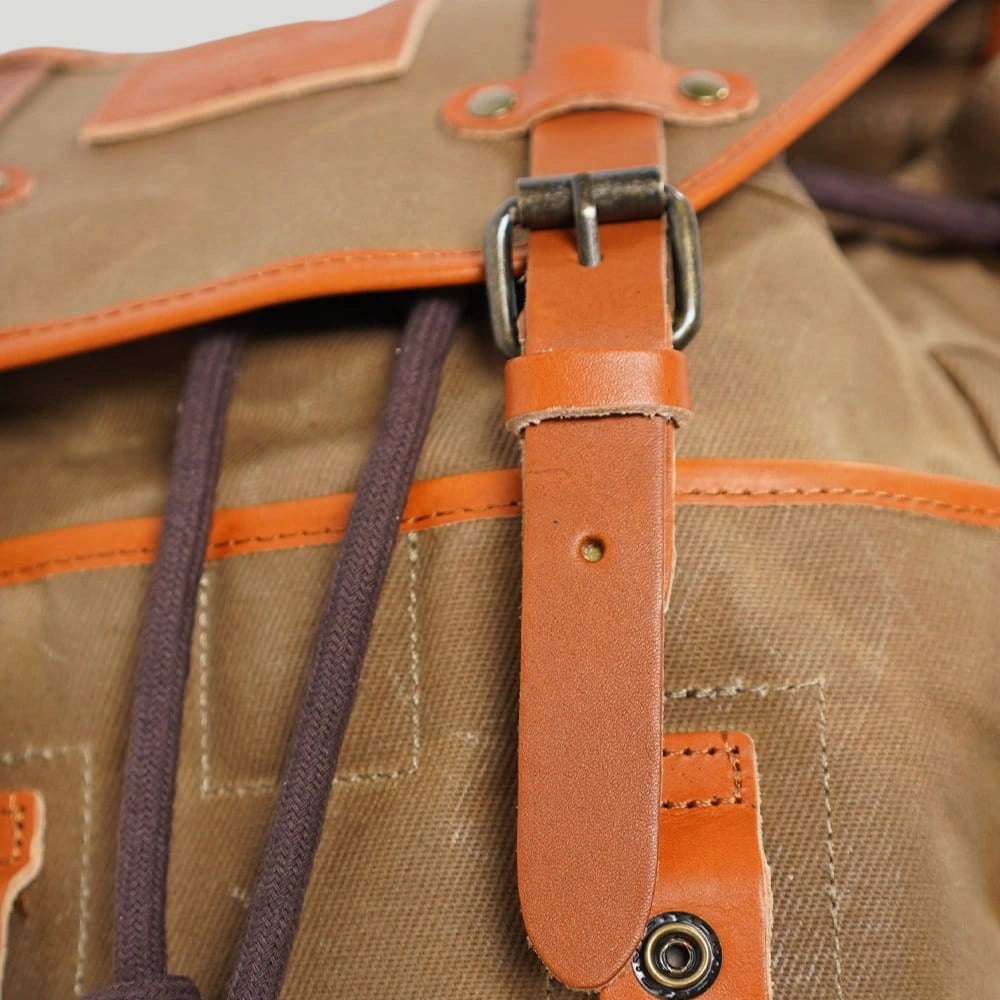 backpack leather tattered animal pelt receipt Pack Animal Rugged Waxed Canvas Gear Extra Mile Backpack (Desert)