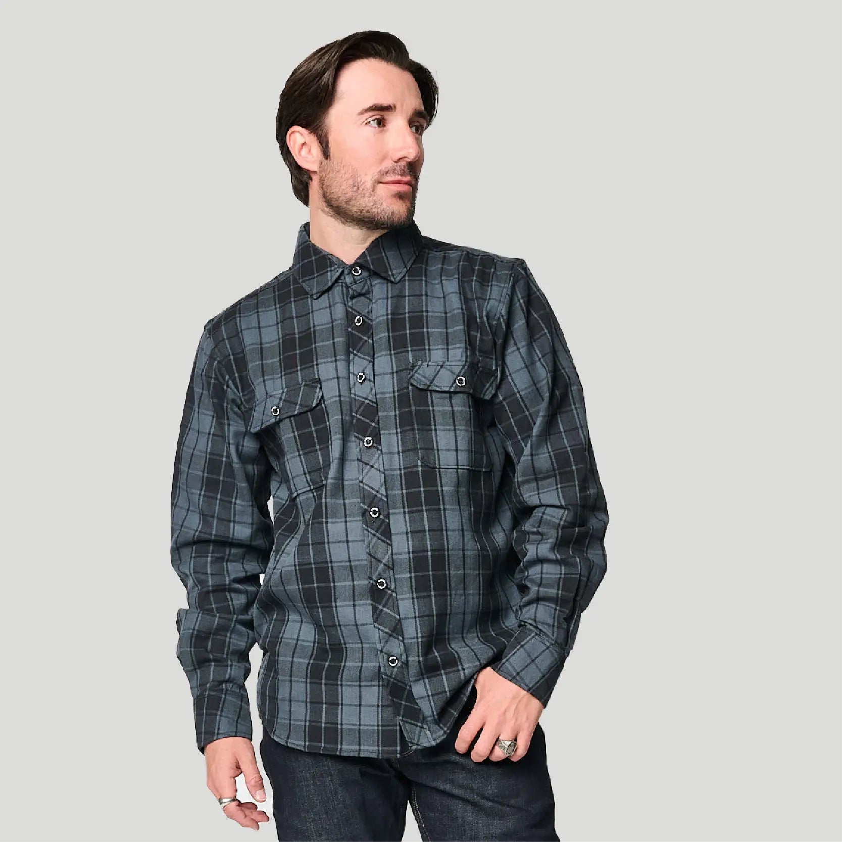 tobacco flannels Bagheera - Men's Lightweight Flannel Long PJ Set - DTC Flannels Navy/Red 4-XL