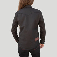 The Riveter Riding Shirt - Black Herringbone