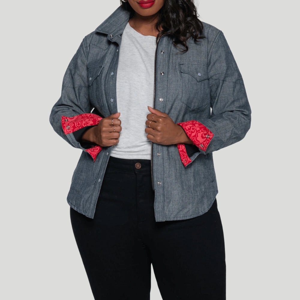 The Riveter Riding Shirt - Indigo Chambray