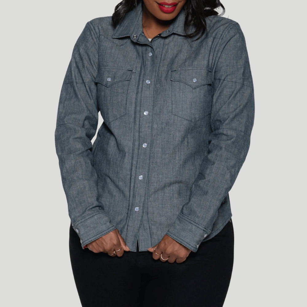 The Riveter Riding Shirt - Indigo Chambray