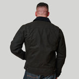 Tobacco Trucker Waxed Canvas Motorcycle Jacket - Asphalt Black