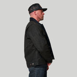 Tobacco Trucker Waxed Canvas Motorcycle Jacket - Asphalt Black