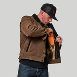 Tobacco Trucker Waxed Canvas Motorcycle Jacket - Coffee Brown