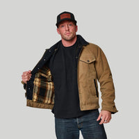 Tobacco Trucker Waxed Canvas Motorcycle Jacket - Dune