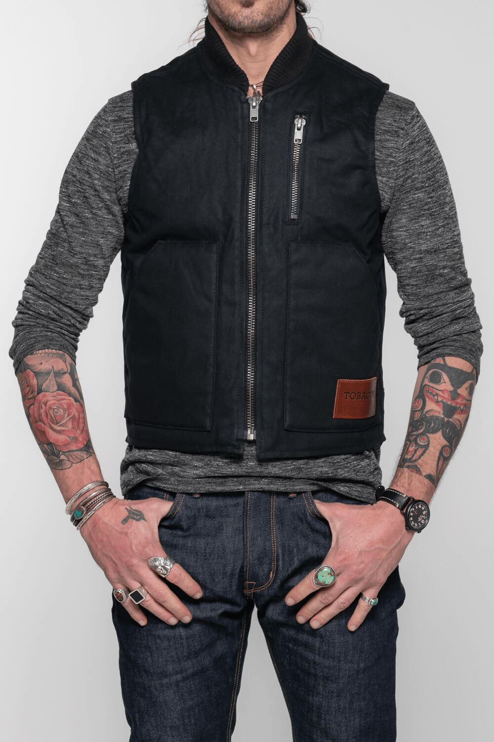 klok span Catena The Wasteland Protective Vest - Black. Large Back Pocket for a D3O® Back  Armor Protector. 15oz Waxed Cotton Canvas. Water Resistant. - Tobacco  Motorwear