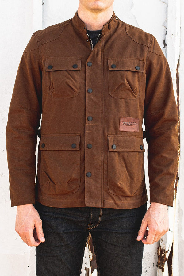 The McCoy Waxed Canvas Protective Jacket - Brown. Pockets for D3O® Back ...