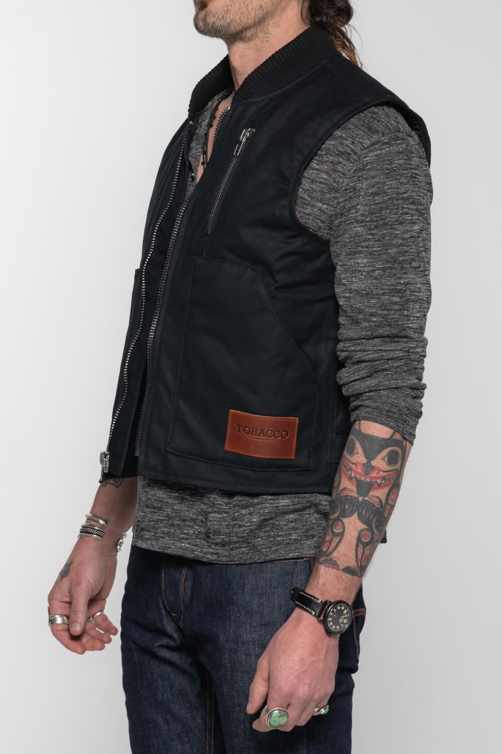 The Wasteland Protective Vest - Black. Large Back Pocket for a D3O 